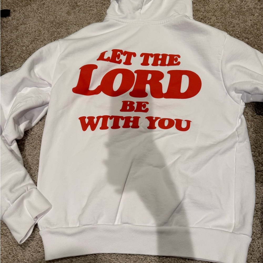 TALENTLESS White Hoodie with Red Logo - Picture 3 of 3